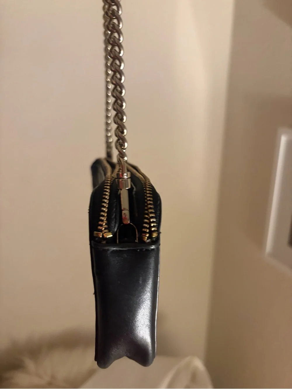 kate spade Black Quilted Chevron Crossbody with Chain Strap